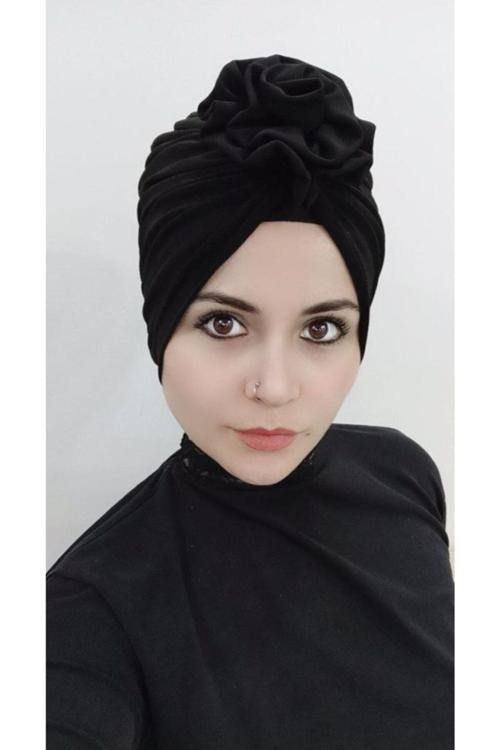 Kadın Gül Bone Siyah
