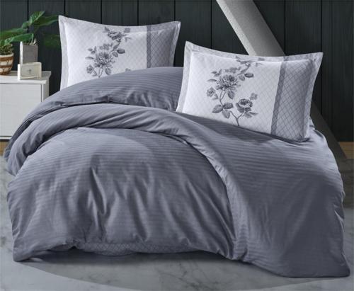 Butik Serisi Çizgili Ranforce Çift Kişilik Nevresim Takımı Suave v1 Mavi