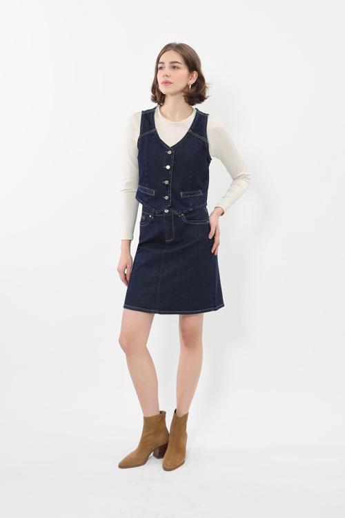 Kadın Jean Etek Diz Üstü