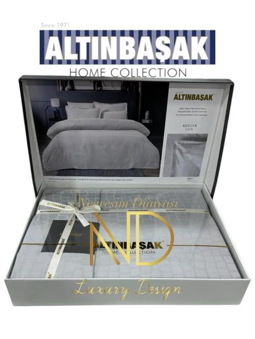 Jakarlı Saten Çift Kişilik Nevresim Takımı Adelya Puce