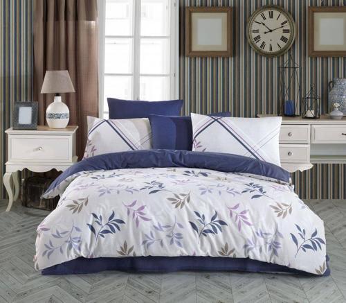 Çift Kişilik Ranforce Nevresim Takımı Belen Mavi