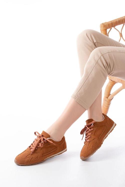 RS-01 Taba Süet İnce Taban Günlük Spor Ayakkabı