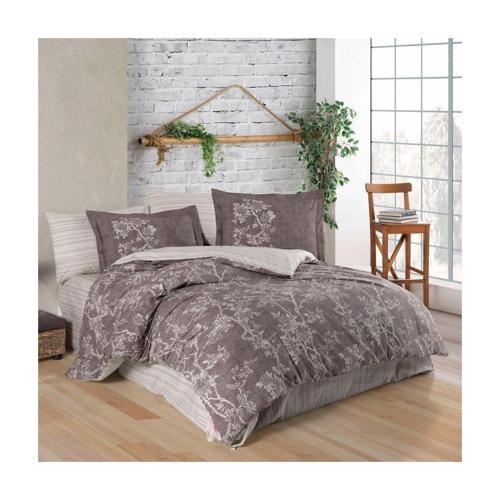 Çift Kişilik Poplin Nevresim Takımı Dream Kahve