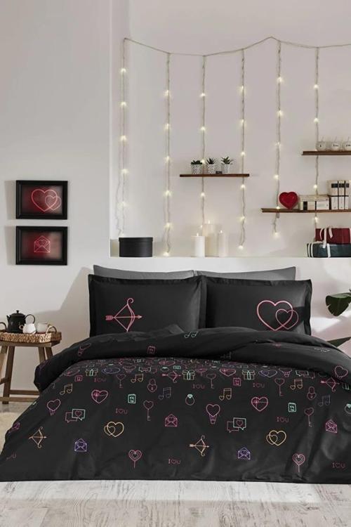 Çift Kişilik Ranforce Nevresim Takımı Gleam Love