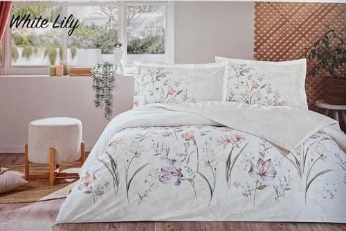Çift Kişilik Ranforce Nevresim Takımı White Lily