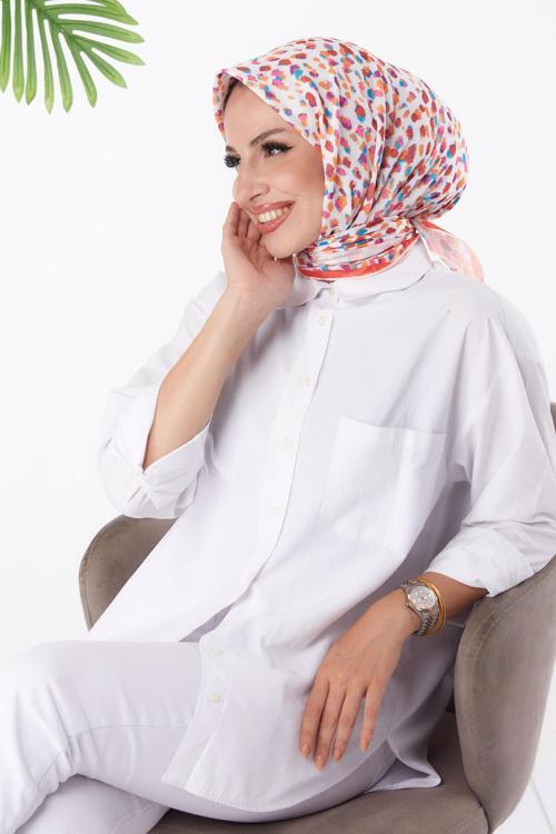 Desenli Eşarp Oranj - 26152