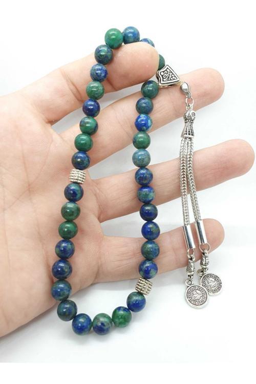 Sertifikalı Azurit Doğal Taş Tesbih 8 Mm Aaa Kalite