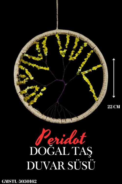 Sertifikalı Doğal Taş El Yapımı Peridot Taşı Duvar Süsü & Araba Süsü & Kapı Süsü