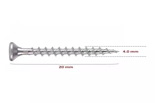 Sunta Vidası 4,0X20 Çinko 50 Adet