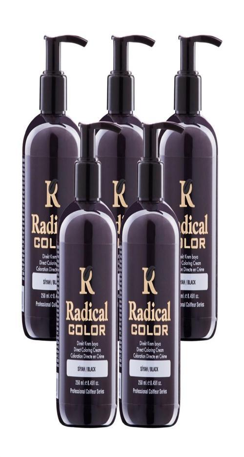 NEW 25/Black Amonyaksız Su Bazlı Saç Boyası 250 ML 5 Adet Siyah