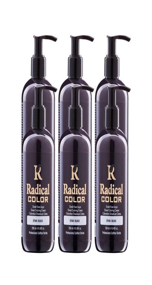 NEW 25/Black Amonyaksız Su Bazlı Saç Boyası 250 ML 6 Adet Siyah