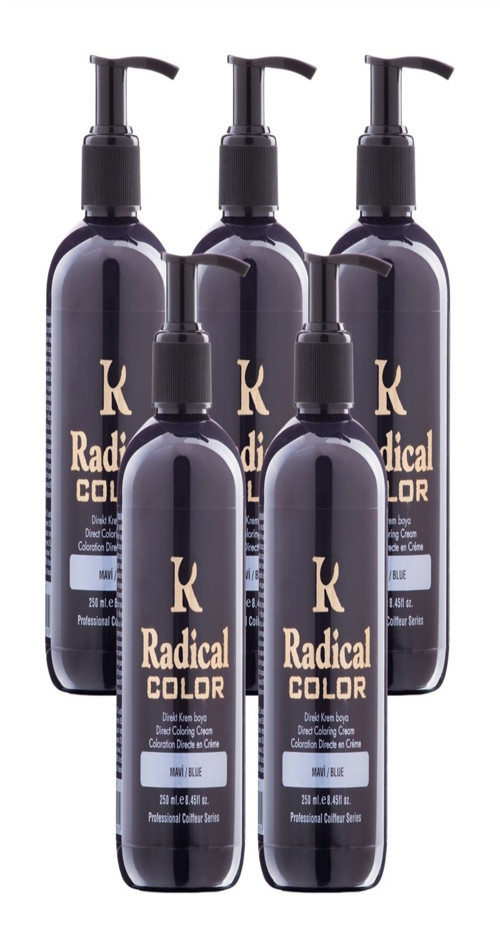 NEW 25/Blue Amonyaksız Su Bazlı Saç Boyası 250 ML 5 Adet Mavi