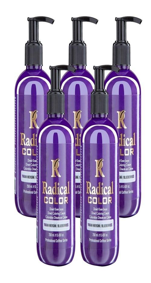 NEW 25/Blueberry Amonyaksız Su Bazlı Saç Boyası 250 ML 5 Adet Yaban Mersini