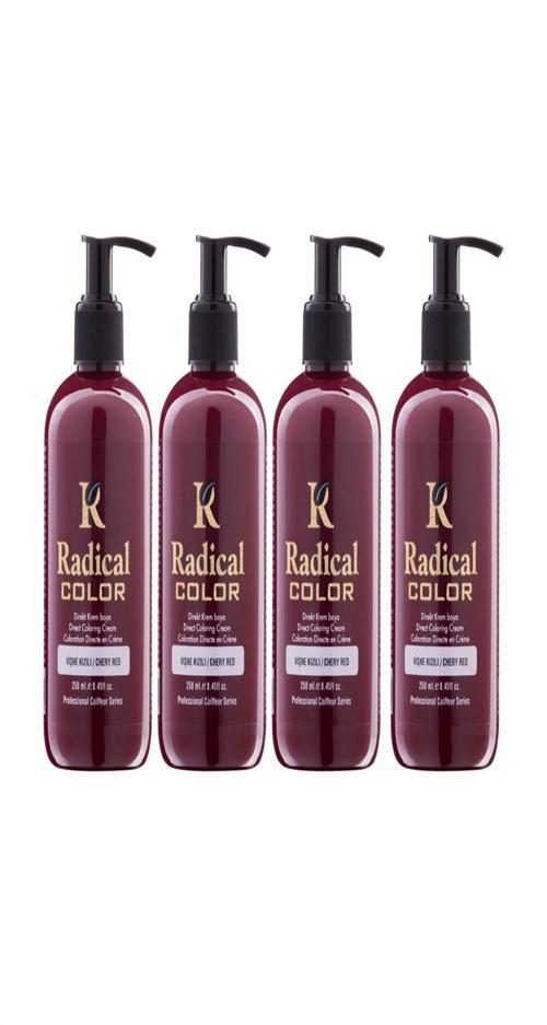 NEW 25/Cheryred Amonyaksız Su Bazlı Saç Boyası 250 ML 4 Adet Vişne Kızılı