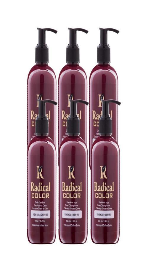 NEW 25/Cheryred Amonyaksız Su Bazlı Saç Boyası 250 ML 6 Adet Vişne Kızılı