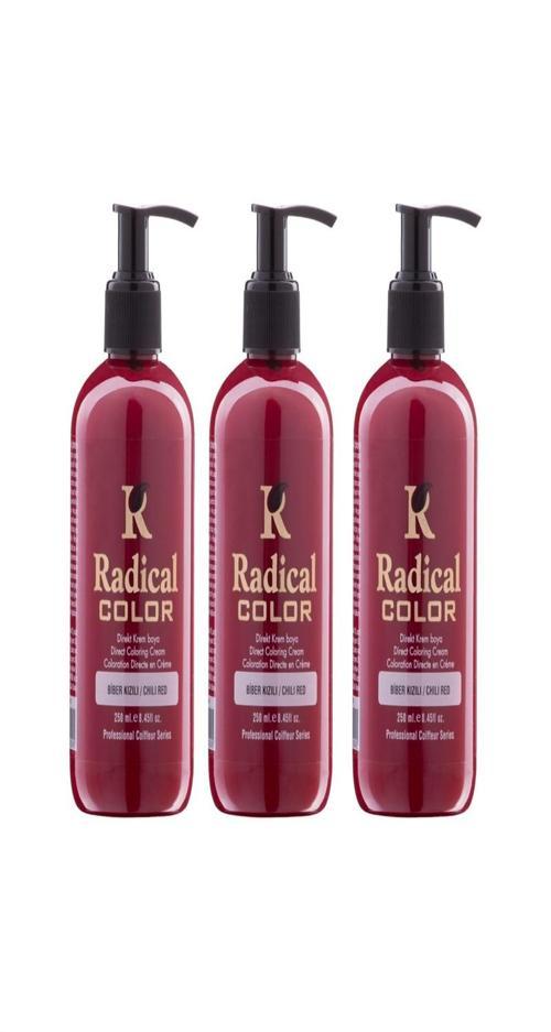 NEW 25/Chilired Amonyaksız Su Bazlı Saç Boyası 250 ML 3 Adet Biber Kızılı
