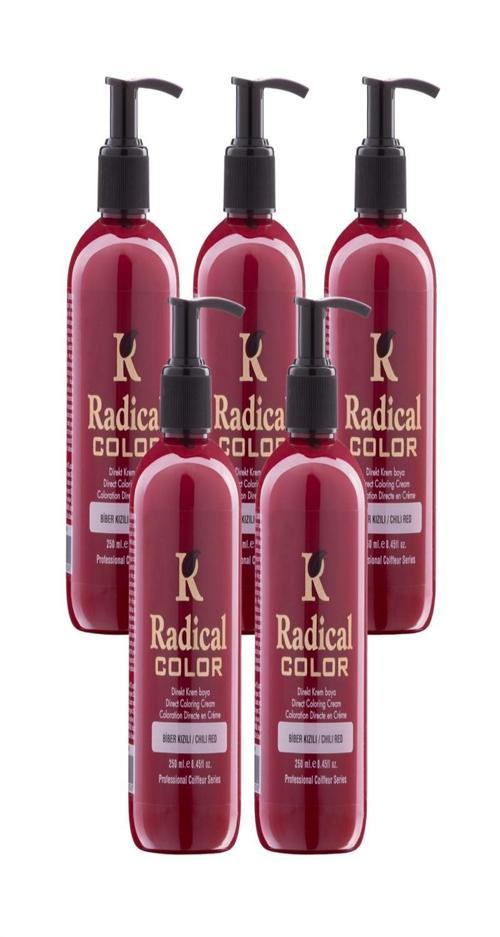 NEW 25/Chilired Amonyaksız Su Bazlı Saç Boyası 250 ML 5 Adet Biber Kızılı