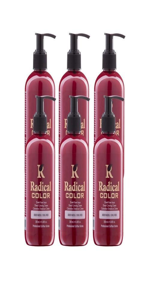 NEW 25/Chilired Amonyaksız Su Bazlı Saç Boyası 250 ML 6 Adet Biber Kızılı