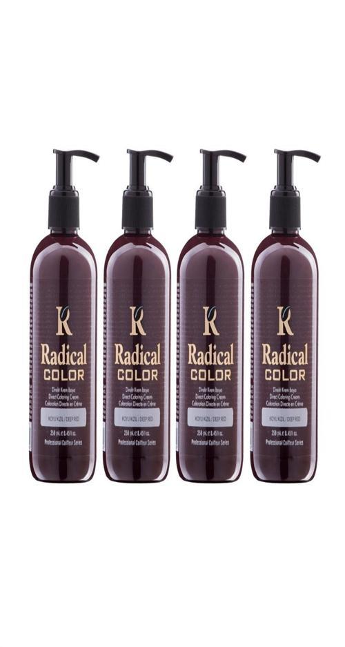 NEW 25/Deepred Amonyaksız Su Bazlı Saç Boyası 250 ML 4 Adet Koyu Kızıl