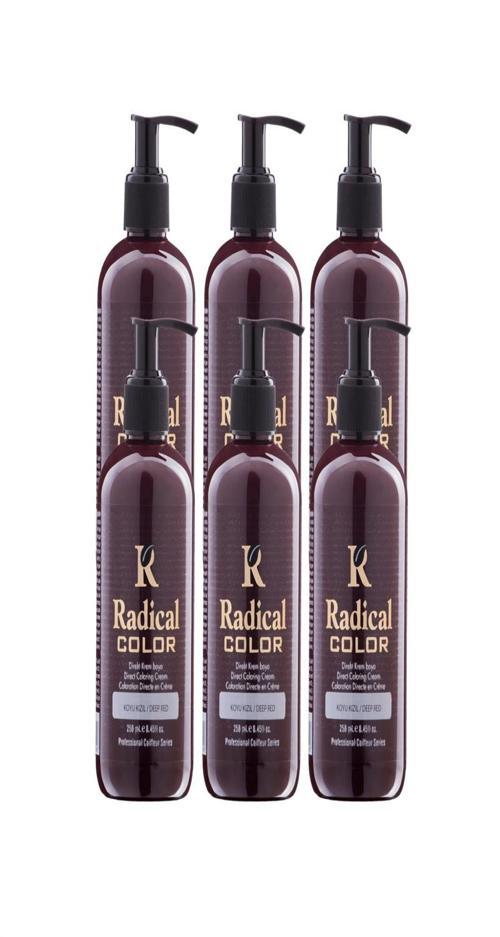 NEW 25/Deepred Amonyaksız Su Bazlı Saç Boyası 250 ML 6 Adet Koyu Kızıl