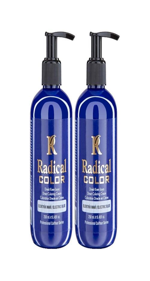 NEW 25/Electricblue Amonyaksız Su Bazlı Saç Boyası 250 ML 2 Adet Elektrik Mavi