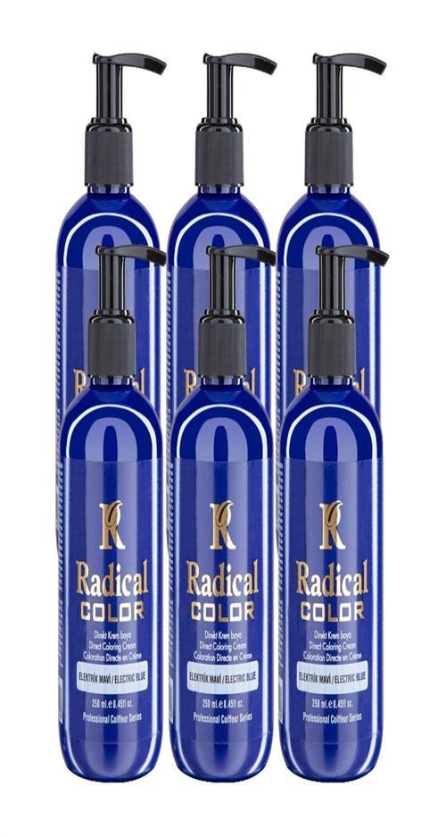 NEW 25/Electricblue Amonyaksız Su Bazlı Saç Boyası 250 ML 6 Adet Elektrik Mavi