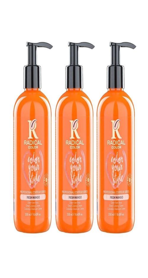 NEW 25/Freshmango Amonyaksız Su Bazlı Saç Boyası 250 ML 3 Adet Mango