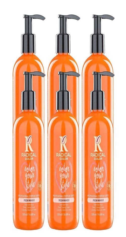 NEW 25/Freshmango Amonyaksız Su Bazlı Saç Boyası 250 ML 6 Adet Mango