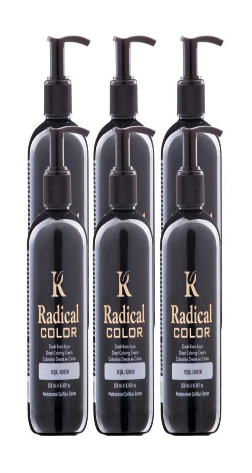 NEW 25/Green Amonyaksız Su Bazlı Saç Boyası 250 ML 6 Adet Yeşil