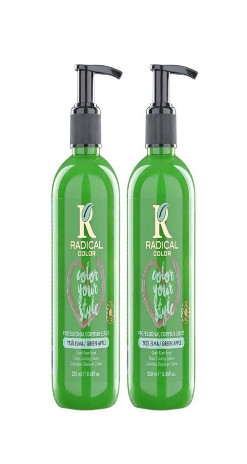 NEW 25/Greenapple Amonyaksız Su Bazlı Saç Boyası 250 ML 2 Adet Yeşil Elma