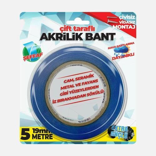 Çift Taraflı Akrilik (Silikonize) Şeffaf  Montaj Bandı