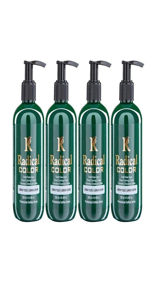 NEW 25/Limegreen Amonyaksız Su Bazlı Saç Boyası 250 ML 4 Adet Limon Yeşili
