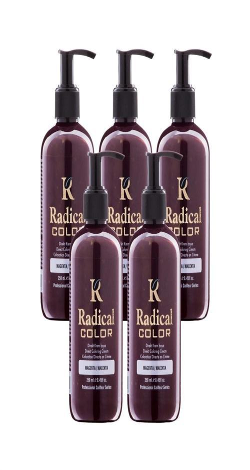 NEW 25/Macenta Amonyaksız Su Bazlı Saç Boyası 250 ML 5 Adet Magenta