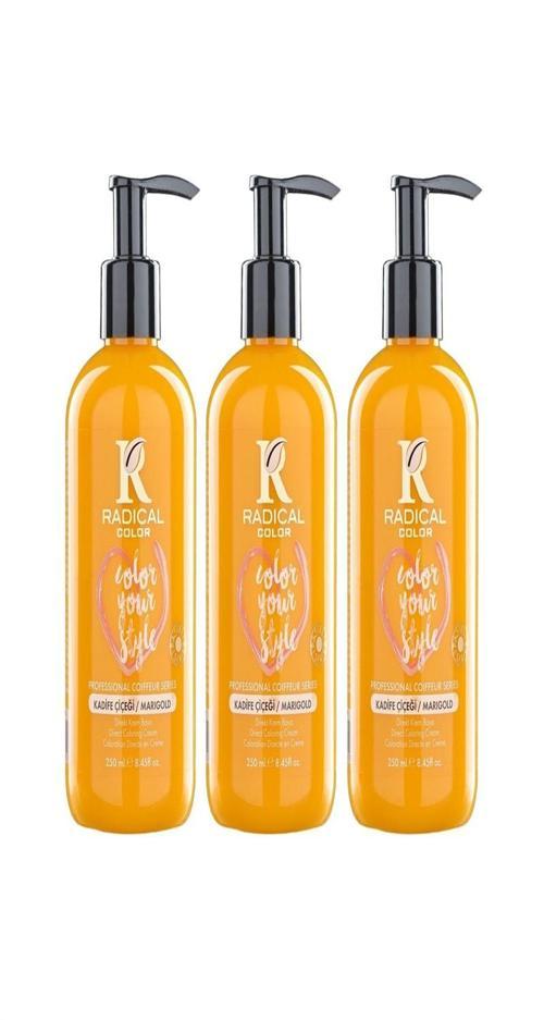 NEW 25/Marigold Amonyaksız Su Bazlı Saç Boyası 250 ML 3 Adet Kadife Çiçeği
