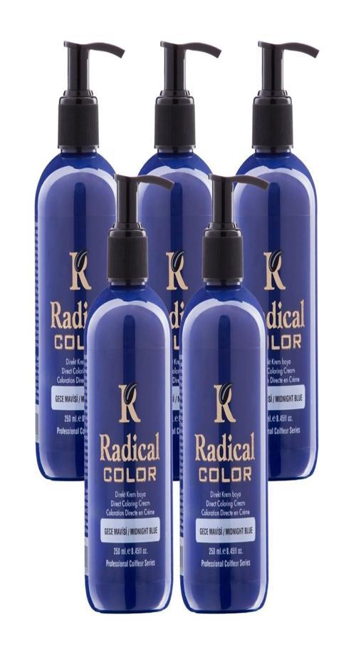 NEW 25/Midnightblue Amonyaksız Su Bazlı Saç Boyası 250 ML 5 Adet Gece Mavisi