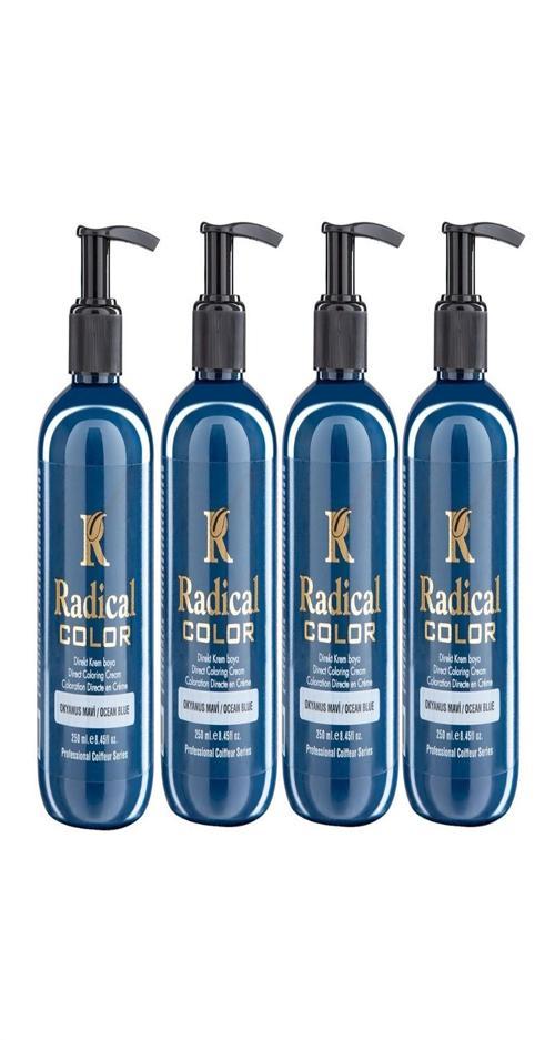 NEW 25/Oceanblue Amonyaksız Su Bazlı Saç Boyası 250 ML 4 Adet Okyanus Mavi