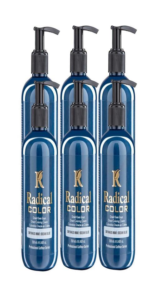 NEW 25/Oceanblue Amonyaksız Su Bazlı Saç Boyası 250 ML 6 Adet Okyanus Mavi