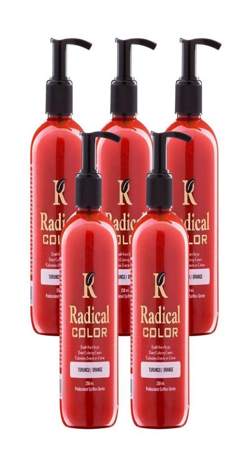 NEW 25/Orange Amonyaksız Su Bazlı Saç Boyası 250 ML 5 Adet Turuncu