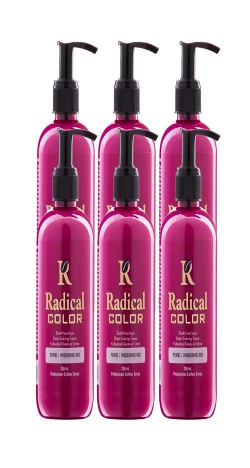 NEW 25/Pink Amonyaksız Su Bazlı Saç Boyası 250 ML 6 Adet Pembe