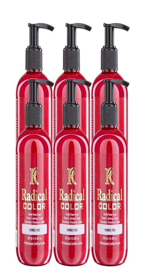 NEW 25/Red Amonyaksız Su Bazlı Saç Boyası 250 ML 6 Adet Kırmızı