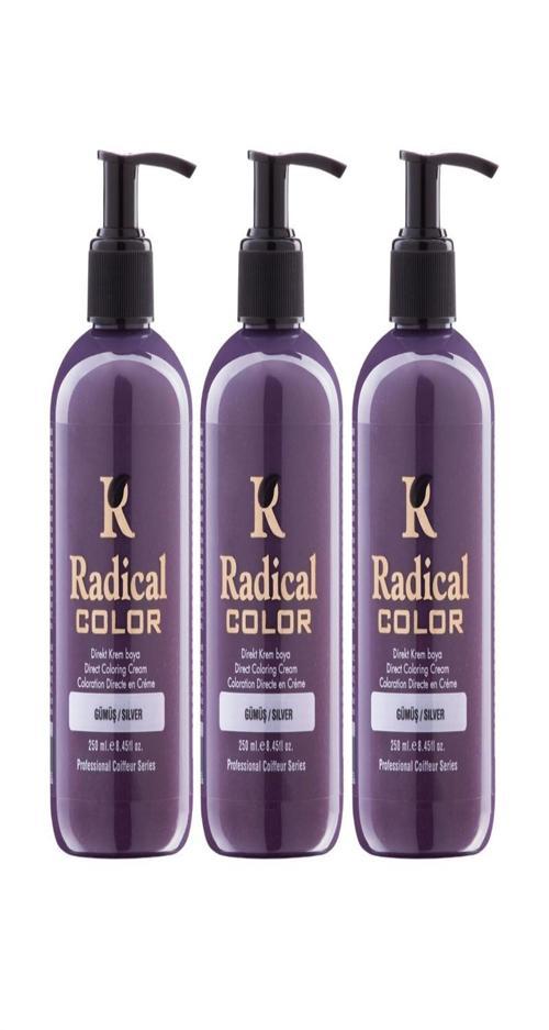 NEW 25/Silver Amonyaksız Su Bazlı Saç Boyası 250 ML 3 Adet Gümüş