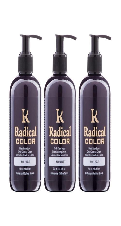 NEW 25/Violet Amonyaksız Su Bazlı Saç Boyası 250 ML 3 Adet Mor