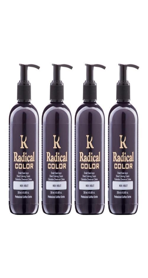NEW 25/Violet Amonyaksız Su Bazlı Saç Boyası 250 ML 4 Adet Mor