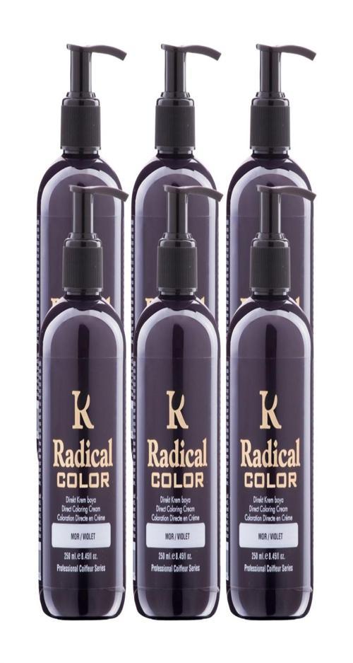 NEW 25/Violet Amonyaksız Su Bazlı Saç Boyası 250 ML 6 Adet Mor