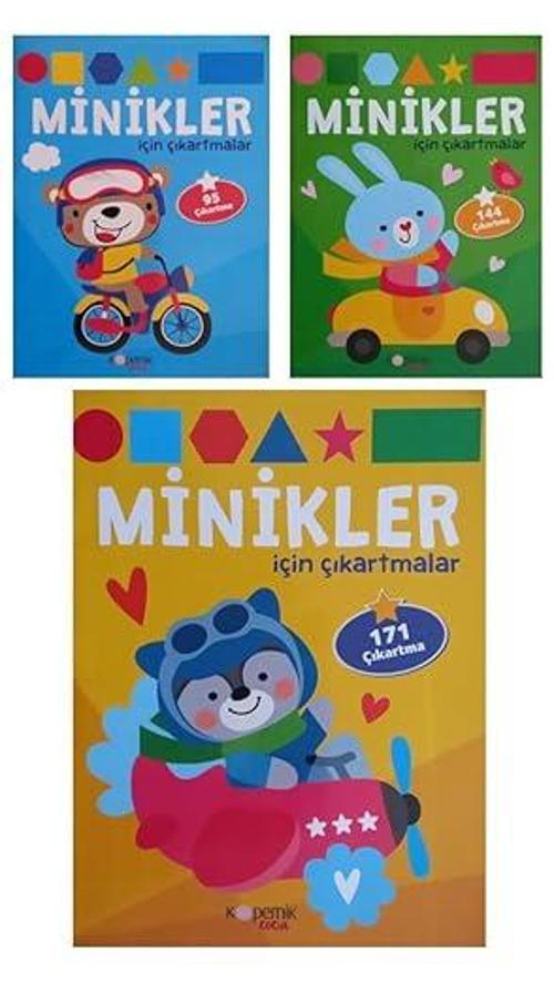 Minikler İçin Çıkartma Kitapları 3 Kitap