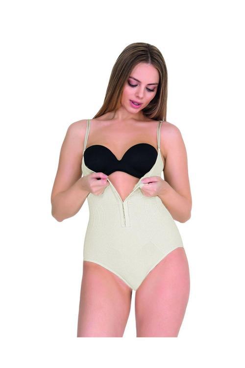 Kadın Göğüs Altı Çıtçıtlı Büyük Beden Body Korse 9105