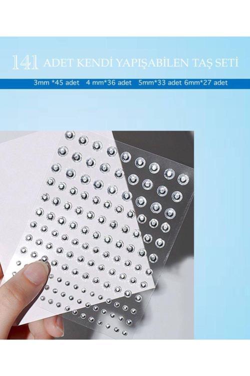 Yüz Aksesuarı Gümüş Renkli Taşlar
