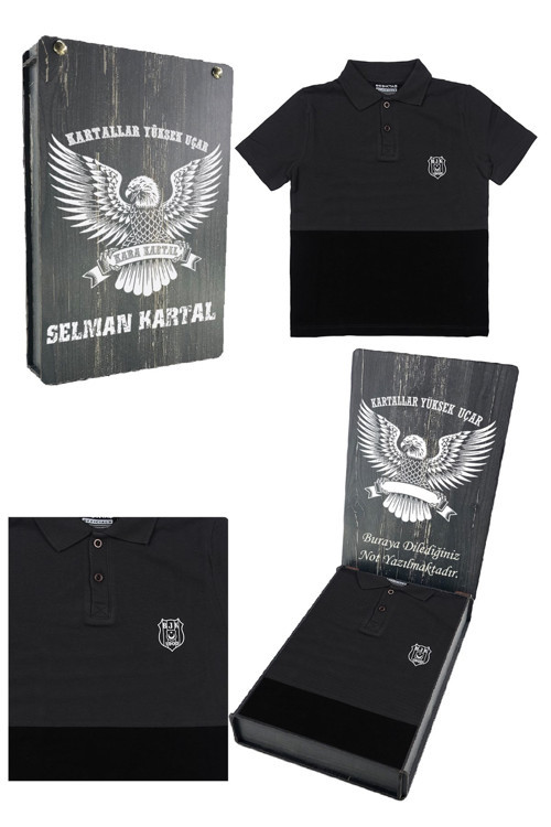 Orijinal Polo Yaka Çocuk T-shirt Kişiye Özel Hediyelik Ahşap Kutulu