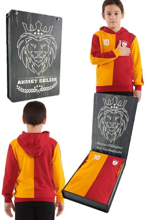 Orijinal Metin Oktay Kapüşonlu Çocuk Sweat Kişiye Özel Hediyelik Ahşap Ku