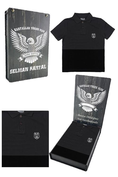 Orijinal Polo Yaka Çocuk T-shirt Kişiye Özel Hediyelik Ahşap Kutulu
